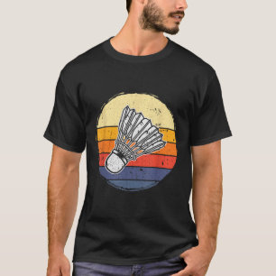 Camiseta Peteca de Badminton Vintage Pôr do Sol Retrô Desga