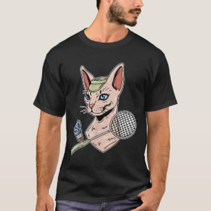 Camiseta Peteca Engraçada de Gato Devon Rex