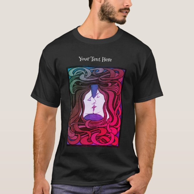Camiseta Peter Behrens Kiss Love Abstrato Art Nouveau (Frente)
