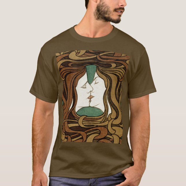 Camiseta Peter Behrens Kiss Love Abstrato Art Nouveau (Frente)