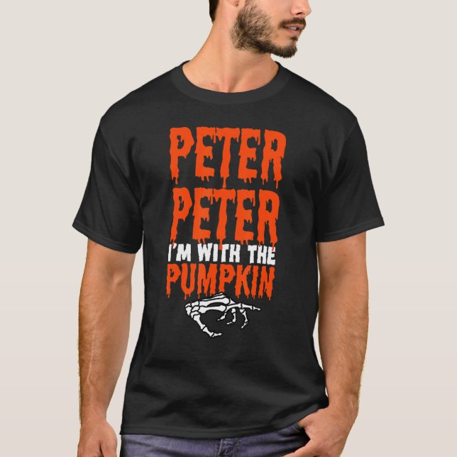 Camiseta Peter, estou com o Coupl de Figurino de Halloween  (Frente)