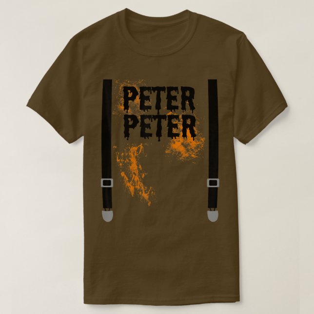 Camiseta Peter Pumpkin Comendo Costume Halloween Splash3 (Frente do Design)