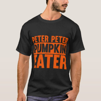 Camiseta Peter Pumpkin Comendo Figurino de Halloween
