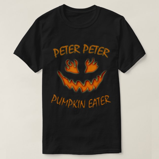 Camiseta Peter Pumpkin Comeu Casais de Halloween Costum (Frente do Design)