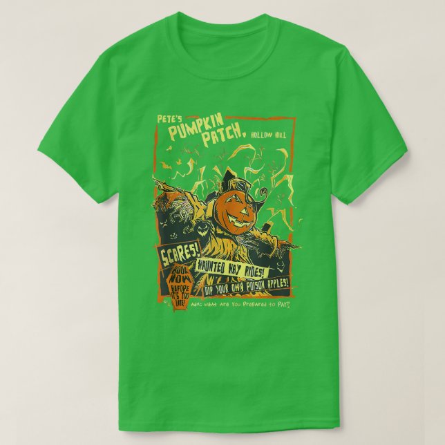 Camiseta Pete's Pumpkin Patch Hollow Hill Assustou Ha (Frente do Design)