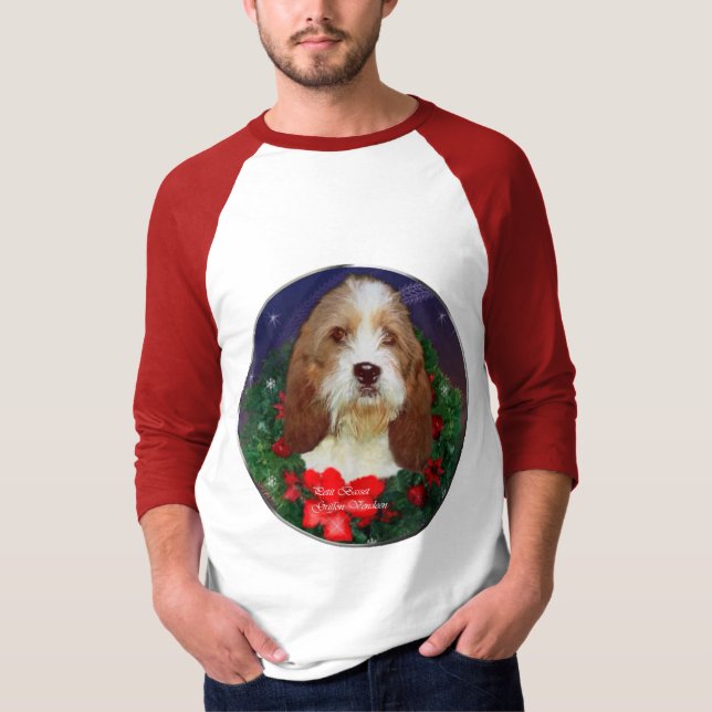 Camiseta Petit Basset Griffon Vendeen presentes de Natal (Frente)
