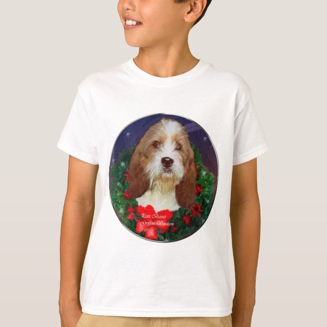 Camiseta Petit Basset Griffon Vendeen presentes de Natal (Frente)