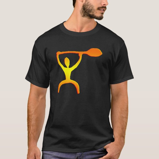 Camiseta Petroglyph havaiano do homem da pá - t-shirt (Frente)