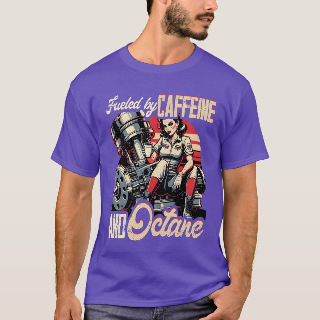 Camiseta Petrolhead Car Fueled By Caffeine And Octane vinta (Frente)