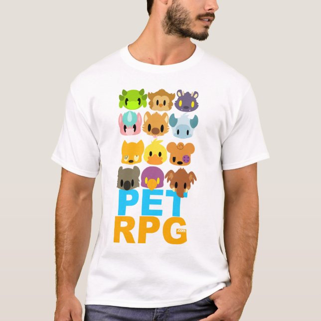 Camiseta PetRPG - colagem do animal de estimação (Frente)