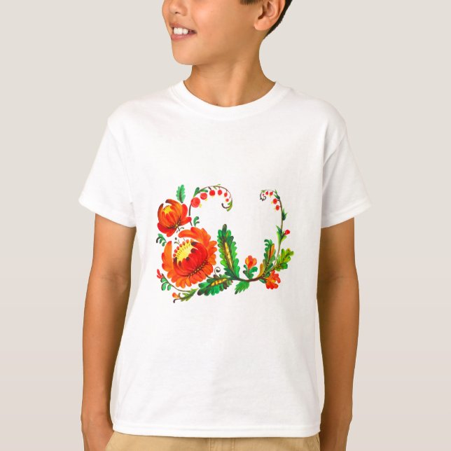 Camiseta Petrykivka - Arte ucraniana (Frente)