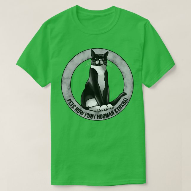 Camiseta Pets agora punem Hooman KTHXBAI (Frente do Design)