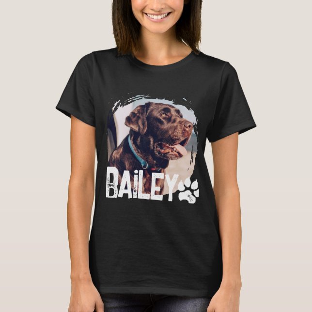 Camiseta Pets Simple Modern Cool Nge Name And Photo  (Frente)