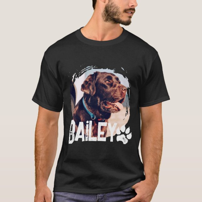 Camiseta Pets Simple Modern Cool Nge Name And Photo  (Frente)