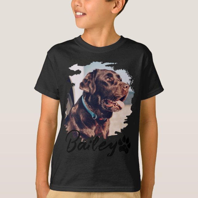 Camiseta Pets Simple Modern Cool Tygraphy Name And Photo T  (Frente)