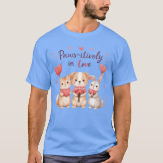 Camiseta Pets with Love Flowers Paws itively in Love vintag
