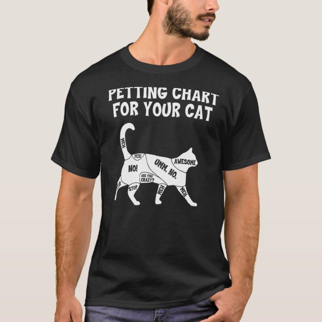 Camiseta Petting Chart For Cats Cat Owner (Frente)