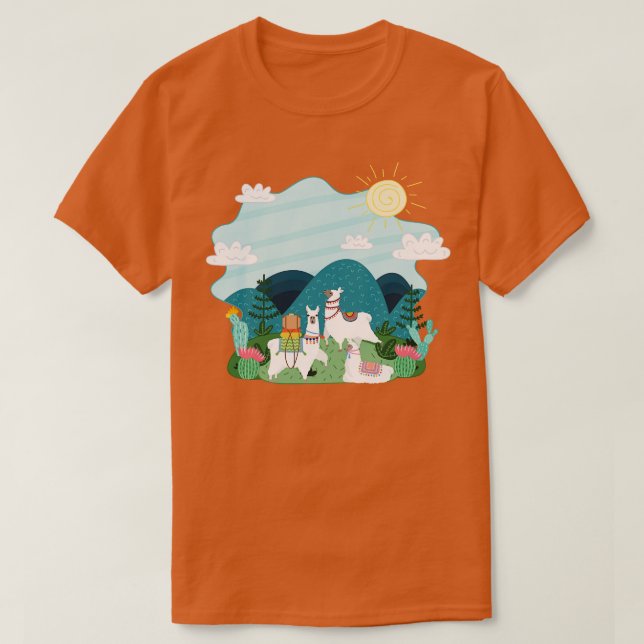 Camiseta Petting Zoo Animal South America Lama (Frente do Design)