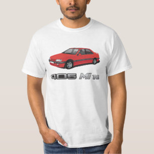 Camiseta Peugeot 405 com crachá metálico do MI 16,
