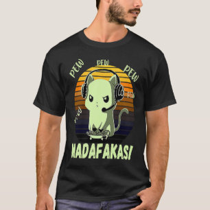 Camiseta Pew Madafakas Pew Gamer Gato Fofo Vintage