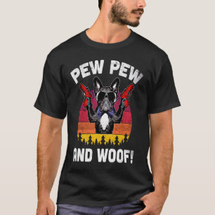 Camiseta Pew Pew E Woof French Vintage Buldogue Francês