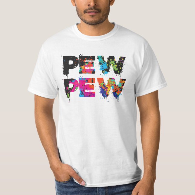 Camiseta Pew Pew - Funny Paintball (Frente)