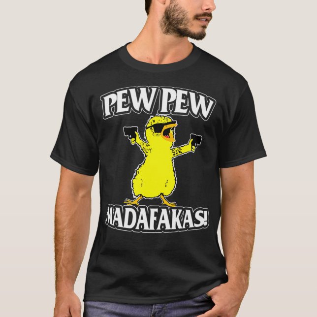 Camiseta Pew Pew Madafakas cats Gun Funny T-Shirt T-Shirt_1 (Frente)