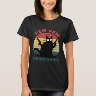 Camiseta Pew Pew Madafakas Engraçadas Gatinhas Negras