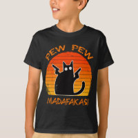Pew Pew Madafakas Engraçado Gato Negro Amante Arma