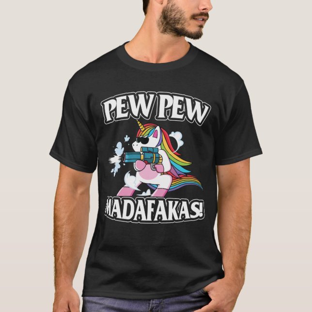 Camiseta Pew Pew Madafakas Unicorn Lover (Frente)