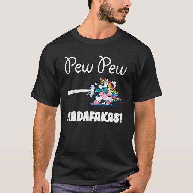 Camiseta Pew Pew Madafakas Women Unicorn (Frente)