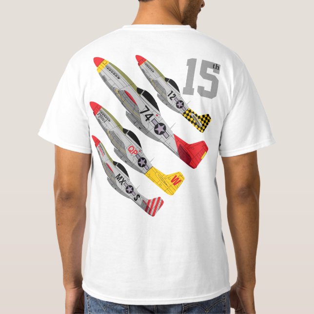 Camiseta Pfive1 P-51 "15a força aérea " (Verso)
