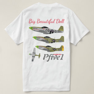 Camiseta Pfive1 P-51 "boneca bonita grande 55th "