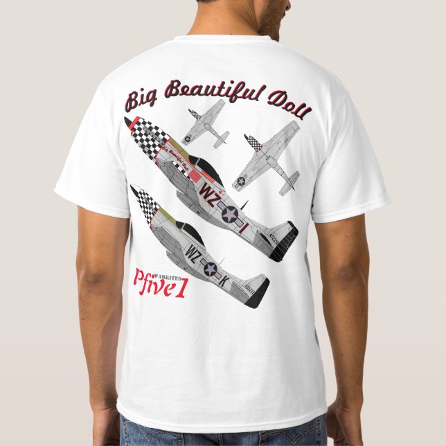 Camiseta Pfive1 P-51 "boneca bonita grande 78th " (Verso)