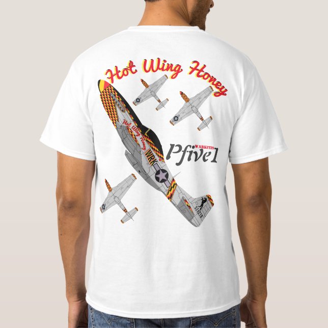 Camiseta Pfive1 P-51 "mel quente da asa " (Verso)