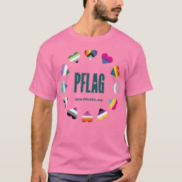 Camiseta PFLAG Circular 12 Corações, para camisa d