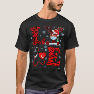 Camiseta Ph Love Reindeer Xadrez de Natal Assistente Médic