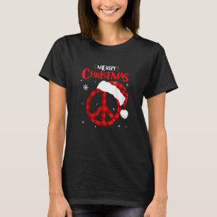 Camiseta Ph Red Xadrez Sinal de Paz Luzes de Natal Hippie C