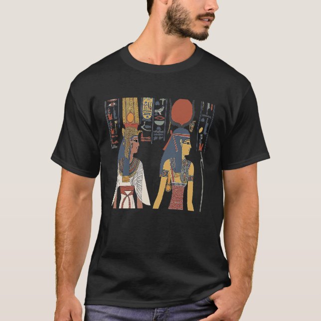 Camiseta Pharaoh Queens do Egito antigo segurando o valor d (Frente)