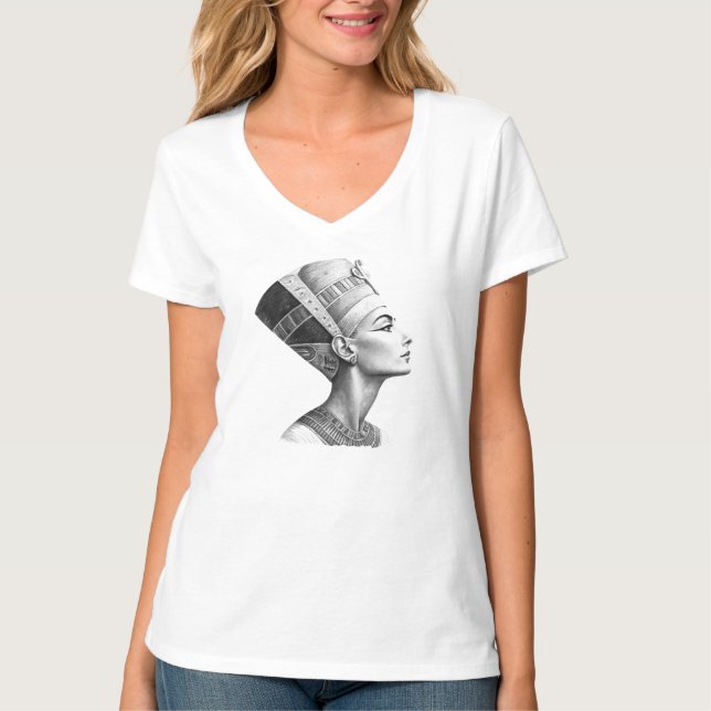 Camiseta Pharaonic Nefertiti Art – Egyptian Queen Design (Frente)