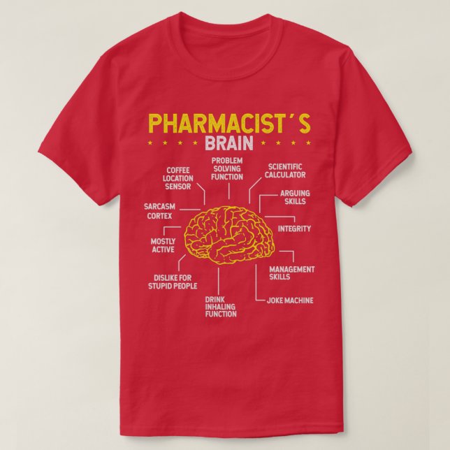 Camiseta Pharmacist Brain Pharmacy School Graduation Party (Frente do Design)