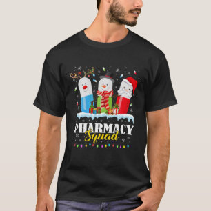 Camiseta Pharmacy Squad Pills Snowman Reindeer Santa Claus