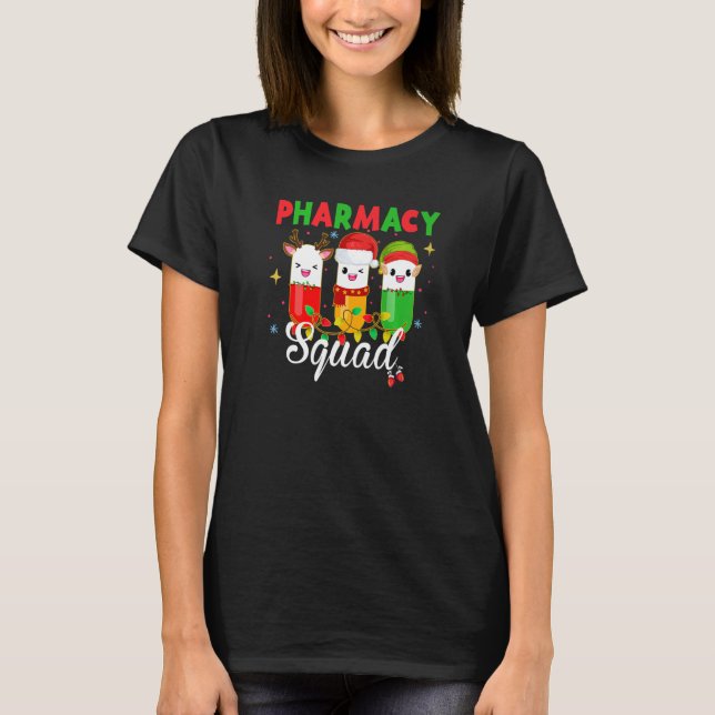 Camiseta Pharmacy Squad Santa Hat Farmacêutica Christma (Frente)