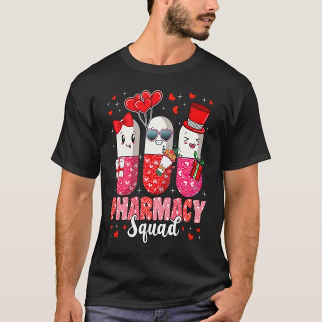 Camiseta Pharmacy Squad  Valentine's Day Pharmacist Technic (Frente)