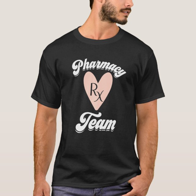 Camiseta Pharmacy Tech Team Pharmacy Wee Rx Pink Heart App (Frente)