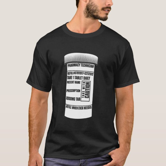 Camiseta Pharmacy Technician Refill Certified Pharma Tech (Frente)