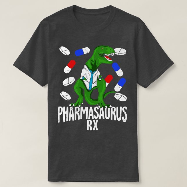 Camiseta Pharmasaurus Rx Pharmacy Tech Pharmacist Gift (Frente do Design)