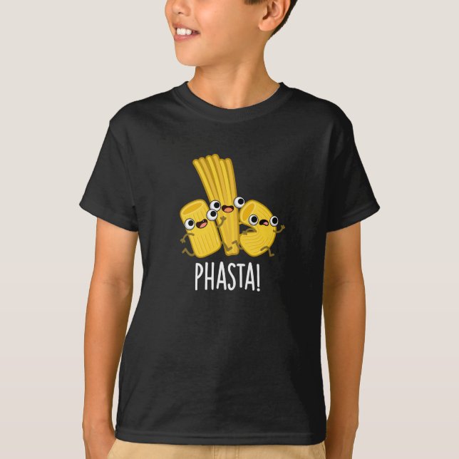 Camiseta Phasta Funny Fast Pasta Pun Dark BG (Frente)