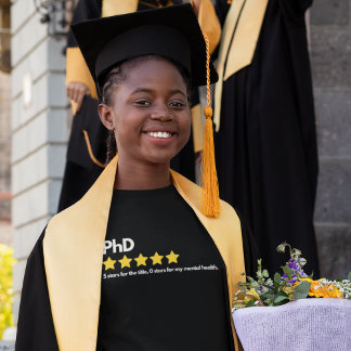 Camiseta PhD - 5 estrelas para o título, 0 estrelas para o 