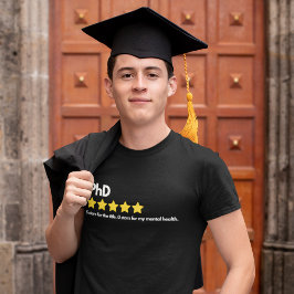 Camiseta PhD - 5 estrelas para o título, 0 estrelas para o